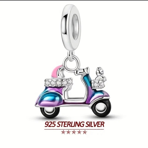 For Pandora Jewelry - 925 Scooter With Cat In Basket